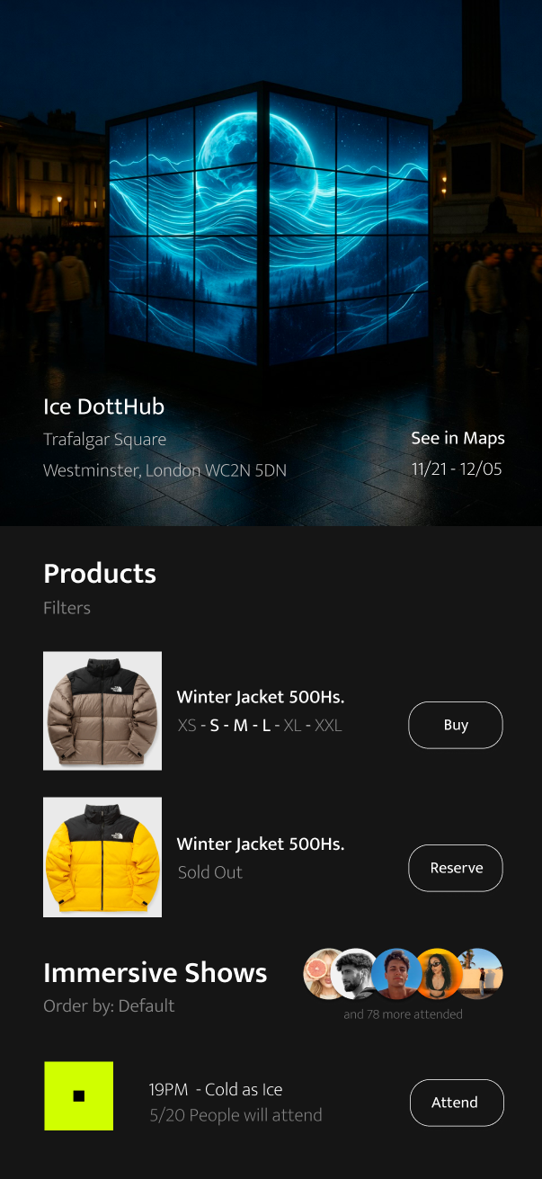 Dotthub app concept – event view